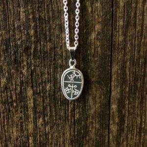 Halsband i silver Samisk ramtrumma 14 mm