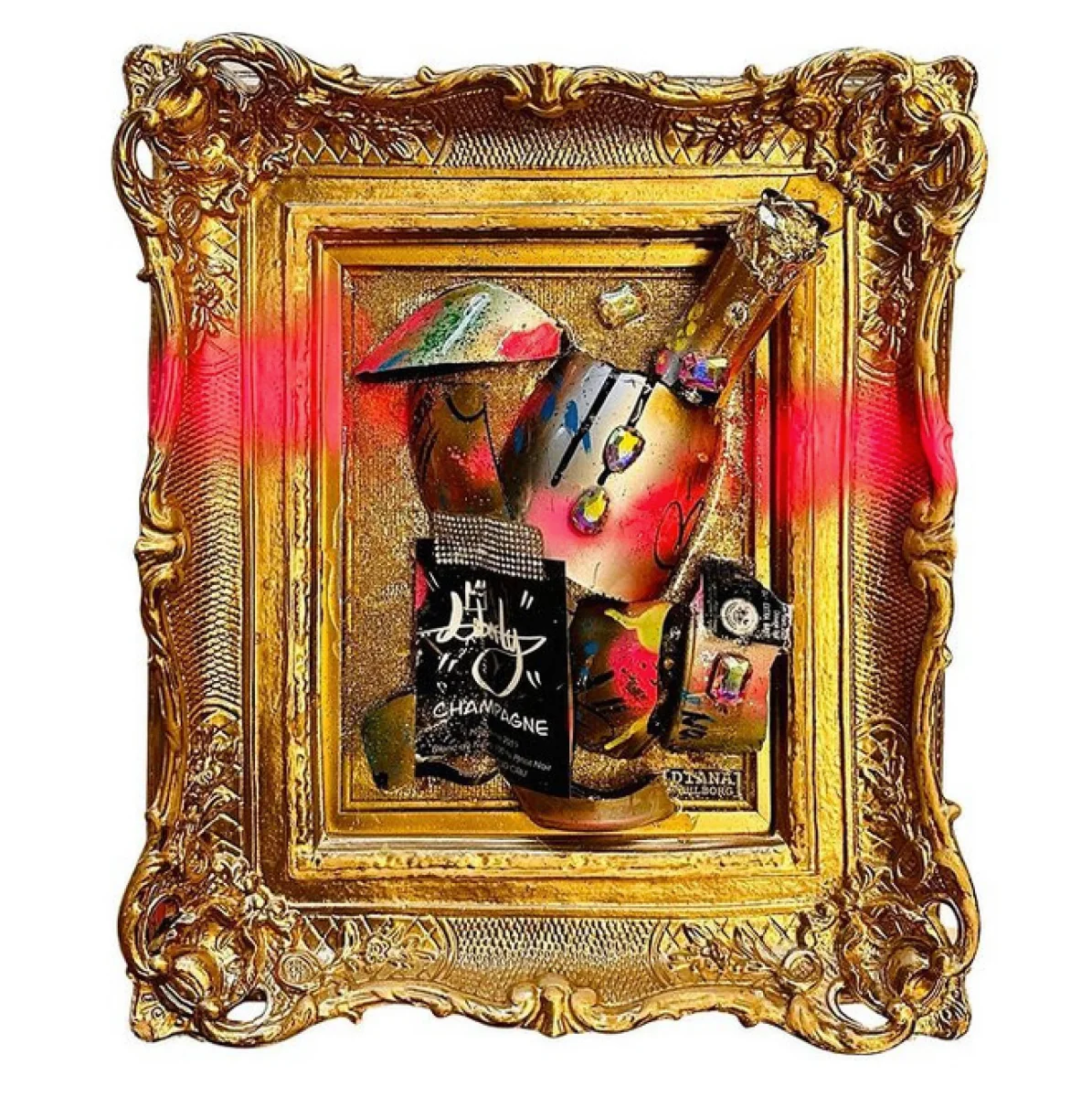 Originalkonst Liberty Champagne – Handmålad Tavla - Bild 4