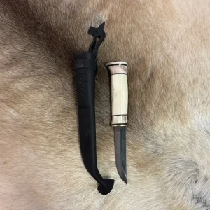 Jakt och fiskekniv 95 mm med renhornskaft och smalt blad