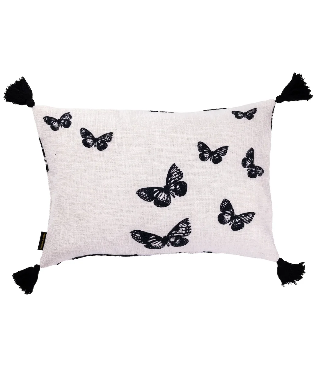 Kuddfodral Golden Butterfly B&W m Butterflies 40x60 - Bild 3