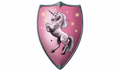 Stor sköld med enhörning - Rosa