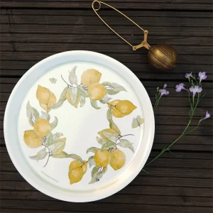 Bricka sunny Lemons - rund 25 cm