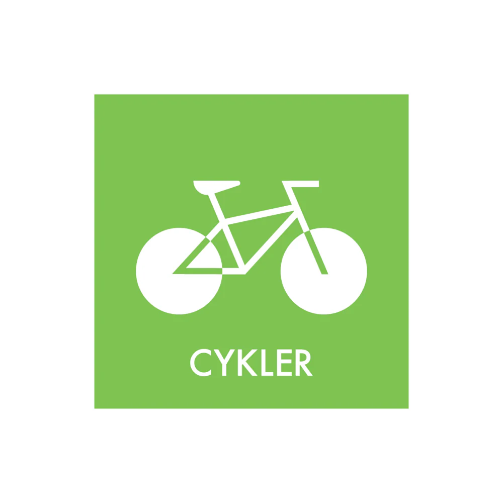 Sopsorterings "cyklar" - magnetskylt 30x30 cm