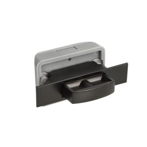 Högkvalitativ snäpplås med soft-close och handtagsfunktion, tillverkad av zamak, yta: svart, design: rektangulär, 14.03.043-0. Solid snäpplås för husvagn, yacht, privatplan och mycket mer, av SISO Danmark