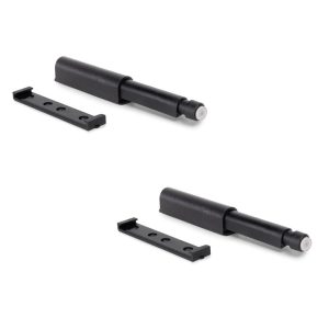 2 stycken eleganta snäpplås, yta: svart, 62 mm (2-7/16″), version: icke-magnetisk, 2033817. Robust push-to-open-stängning för möbeldörrar, skåpdörrar, luckor och mycket mer, från EMUCA