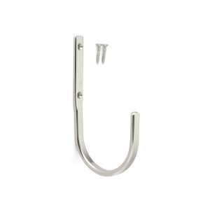 Högkvalitativ stor universalkrok, tillverkad av rostfritt stål, yta: blank polerad, 45 mm (1,8″), JF45M. V2A handdukskrok för fuktig miljö, skeppsbyggnad, utomhus och mycket mer, av Sugatsune / LAMP® (Japan)