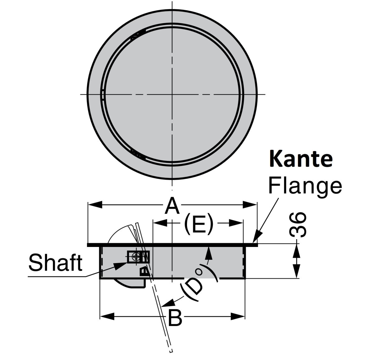 Avfallslucka av hög kvalitet ⌀170 mm (6-11/16″), med soft-close, tillverkad av rostfritt stål, yta: matt satin, finish: rund, AD-GD015-HL. Självstängande sopdörr i rostfritt stål, för köksmöbler, läkarmottagning och mycket mer, av Sugatsune / LAMP® (Japan) - Bild 4