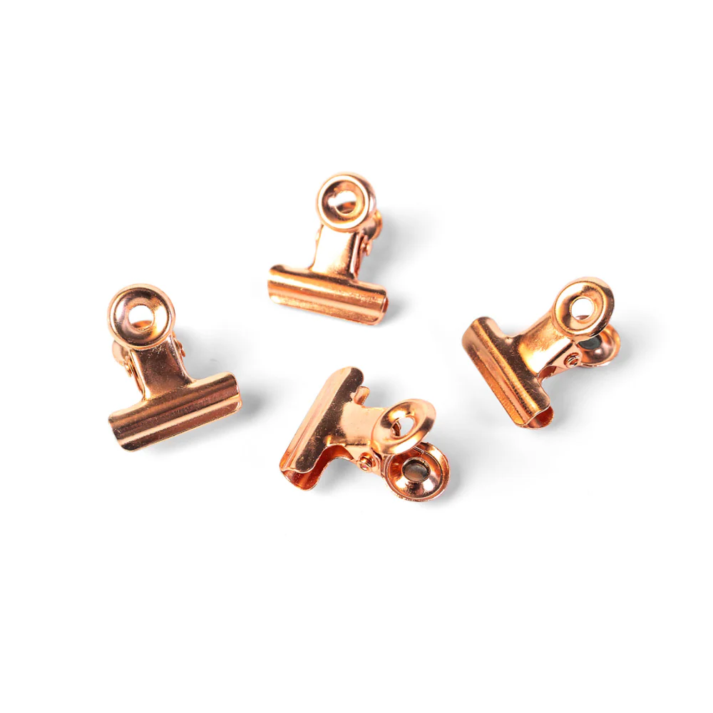 Magnetiska klämmor koppar, Bulldog xsmall 4-pack kylskåpsmagneter