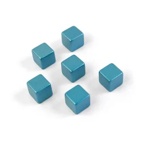 CUBE supermagneter 8x8x8 mm, 6 st SKYBLUE kylskåpsmagneter
