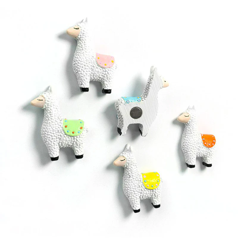 Färgglada lamas 5-pack - kylskåpsmagneter - Bild 2
