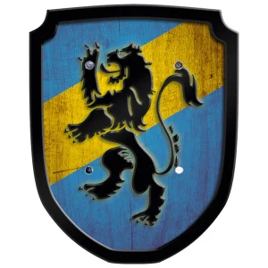 Liten blå sköld med lejon