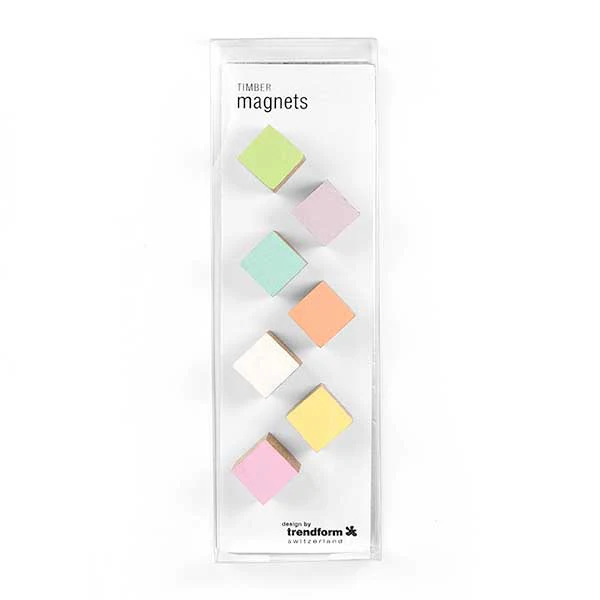 Träkubmagneter, 7-pack - kylskåpsmagneter - Bild 3
