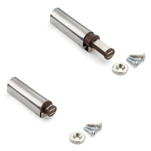 2 stycken magnetiska snäpplås, med hölje i rostfritt stål, inkl. motplatta, MC-S60. Push-to-open dörröppnare för möbeldörrar, skåpdörrar, skåpluckor och mycket mer, av Sugatsune / LAMP® (Japan)