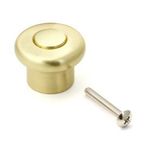 Högkvalitativt möbelhandtag av zinklegering, finish: guldfärgad, satinmatt och blank polerad, 34 mm (1,4″) KM130SG/SG. Handtagshandtag i zinklegering för låda, möbeldörr, köksskåp och mycket mer, av Sugatsune / LAMP® (Japan)