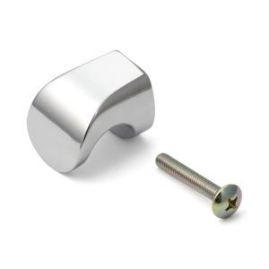 Högkvalitativt möbelhandtag av zinklegering, yta: förkromad, 21 mm (0,9″) MKZ-21CR. Handtagshandtag i zinklegering för låda, möbeldörr, köksskåp, kontorsskåp och mycket mer, av Sugatsune/LAMP® (Japan)