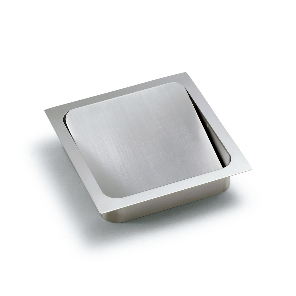 Högkvalitativ soplucka med soft-close, tillverkad av rostfritt stål, yta: matt satin, 170 mm (6-11/16″), version: rektangulär, AD-KH015-HL. Självstängande avfallslucka i rostfritt stål, för köksmöbler och mycket mer, av Sugatsune / LAMP® (Japan) - Bild 3