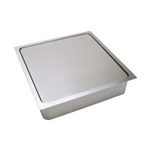 Högkvalitativ soplucka med soft-close, tillverkad av rostfritt stål, yta: matt matt, 300 mm (11-13/16″), version: rektangulär, AD-KH028-HL. Självstängande avfallslucka i rostfritt stål, för köksmöbler och mycket mer, av Sugatsune / LAMP® (Japan)