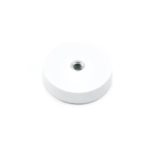 Gummimagnet (vit) m. invändig gänga, Ø31 mm
