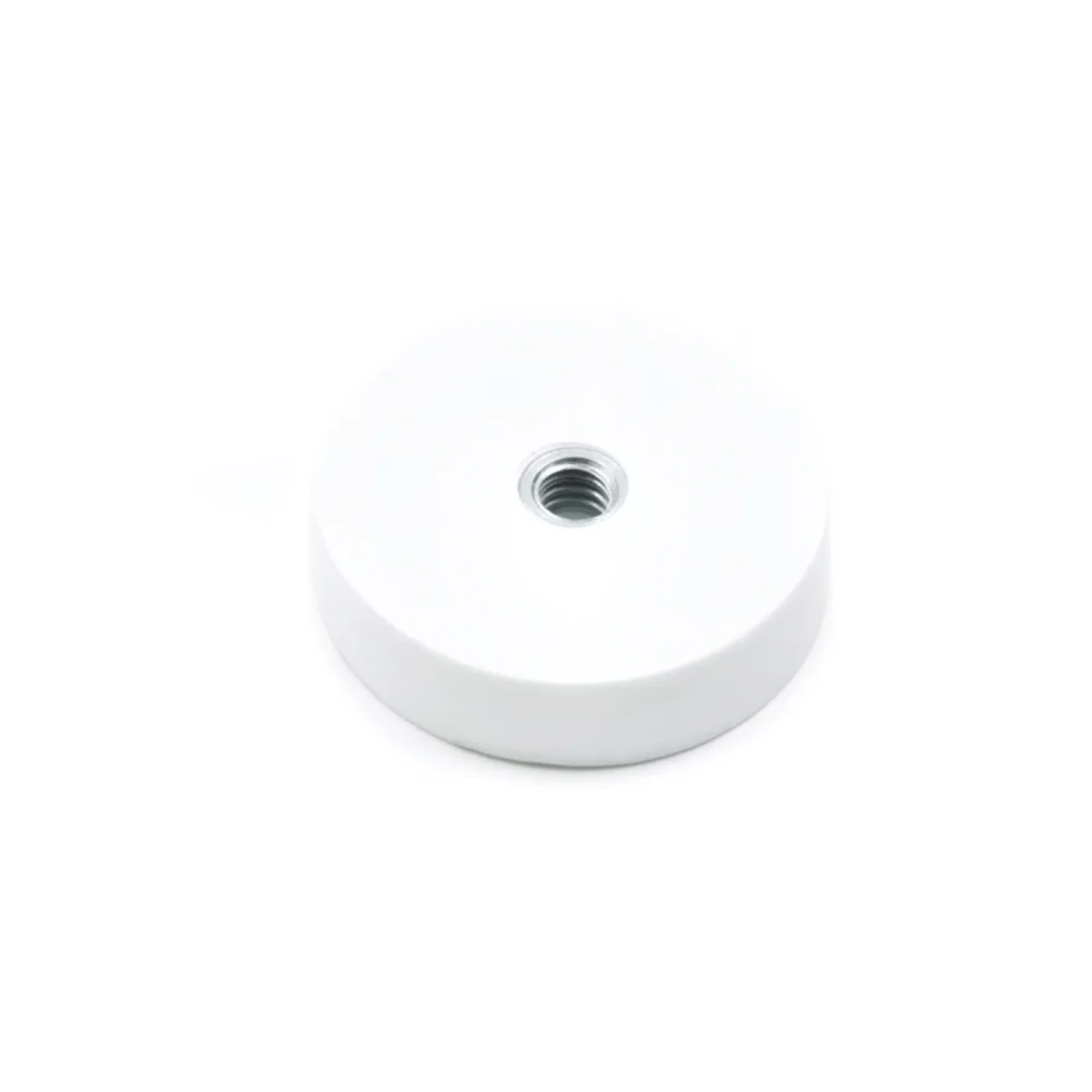 Gummimagnet (vit) m. invändig gänga, Ø31 mm - Bild 2