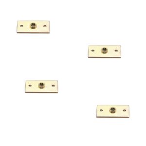 4 stycken rektangulär topplatta med M8-gänga, monteringsplatta, tillverkad av massiv zinklegering, 45 mm (1,8″), AD-558. Monteringsplatta, för möbelfötter, möbelhjul, maskinfötter, skåpben, sofffötter och mycket mer, av Sugatsune / LAMP® (Japan)