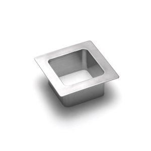 Högkvalitativt rektangulärt sopkast, tillverkat av rostfritt stål, yta: satin matt, 56 mm (2-13/64″), AN-KH005-HL. Avfallsgenomkastning i rostfritt stål, för gastronomi, butiksinredning, skönhetssalong och mycket mer, av Sugatsune / LAMP® (Japan)