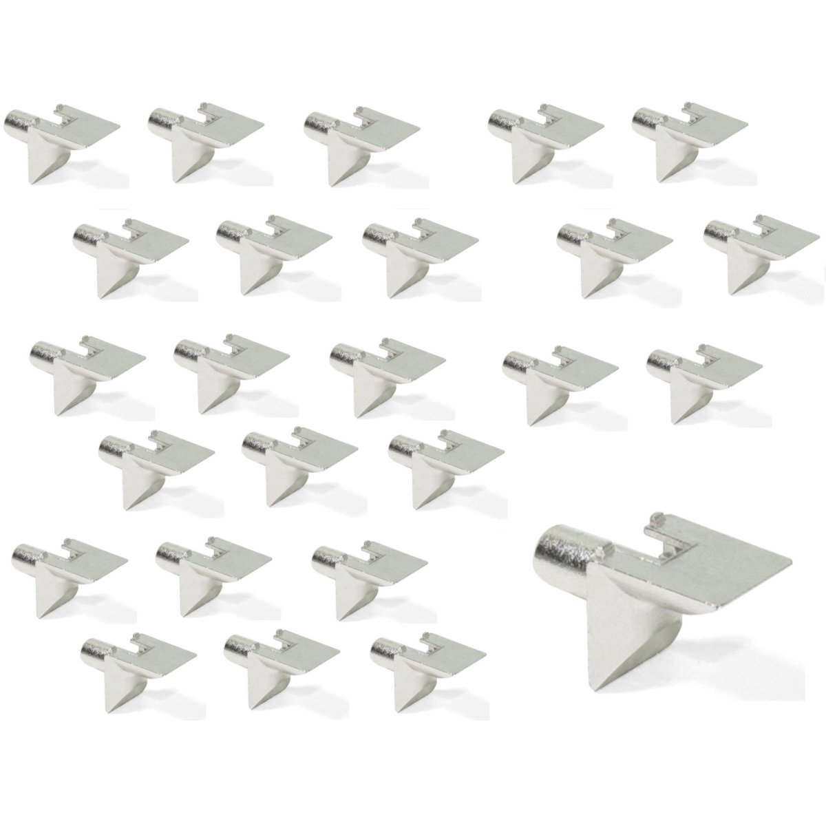 25 stycken hyllstöd av zinklegering, yta: förnicklad, 5 mm (0,2″) 8114207. Golvstöd 8114207 för rad hål, hyllor, hyllor, hyllor, skåp, hyllor, skåp, hyllor, hyllor, hyllor