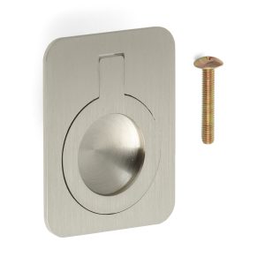 Ringformat vikhandtag av mässing, ytbehandling: vit brons, satinmatt, 47,5 mm (1,9″) 587-60WB. Ringhandtag 587-60WB för husbil, båt, inspektionslucka, inspektionsdörr, av Sugatsune / LAMP® (Japan)