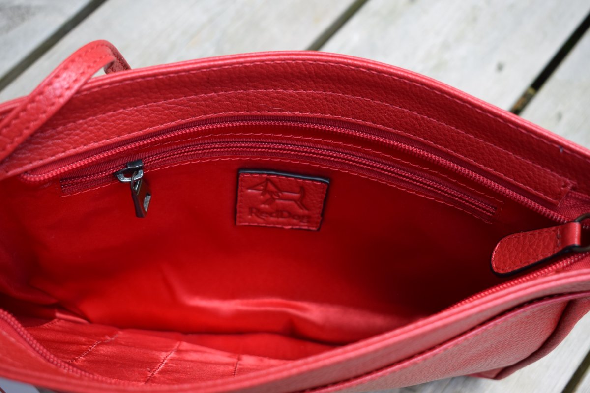 Handväska / Bagpod – Läder, röd - Bild 4