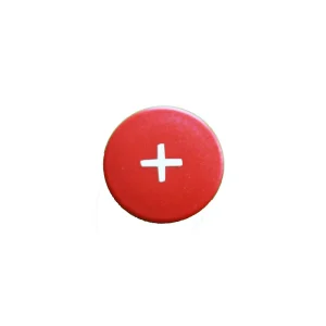 Stark symbolmagnet, röd rund (+ eller x)