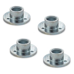 4 st rund topplatta med M14-gänga, monteringsplatta, tillverkad av massiv zinklegering, 35 mm (1.4″), AD-559M14. Monteringsplatta, för möbelfötter, möbelhjul, maskinfötter, skåpben, sofffötter och mycket mer, av Sugatsune / LAMP® (Japan)