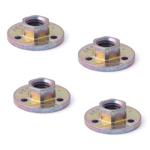 4 stycken rund skruvplatta med W3/8 gänga, monteringsplatta, tillverkad av massiv zinklegering, 28 mm (1-7/64), AD-555-28. Monteringsplatta, för möbelfötter, möbelhjul, maskinfötter, skåpben, soffben och mycket mer, av Sugatsune / LAMP® (Japan)