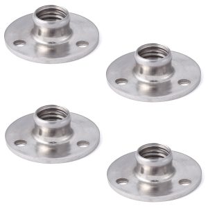 4 st rund monteringsplatta med M12-gänga, monteringsplatta, tillverkad av rostfritt stål, 36 mm (1,5″), AP36-M12. Skruvplatta, för möbelfötter, möbelhjul, maskinfötter, skåpben, sofffötter och mycket mer, av Sugatsune / LAMP® (Japan)