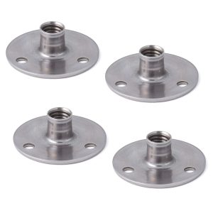4 st rund monteringsplatta med M8-gänga, monteringsplatta, tillverkad av rostfritt stål, 36 mm (1,5″), AP36-M8. Skruvplatta, för möbelfötter, möbelhjul, maskinfötter, skåpben, sofffötter och mycket mer, av Sugatsune / LAMP® (Japan)