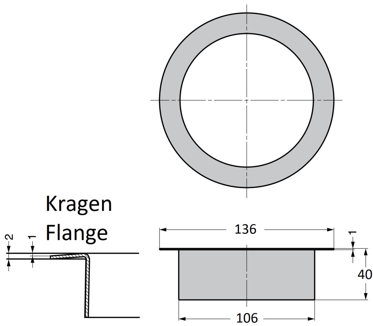 Högkvalitativ rund soptömning, tillverkad av rostfritt stål, yta: satin matt, 136 mm (5-23/64″), AN-DH011-HL. Kassering av avfall i rostfritt stål, för systemcatering, butiksinredning, skönhetssalong och mycket mer, av Sugatsune / LAMP® (Japan) - Bild 3