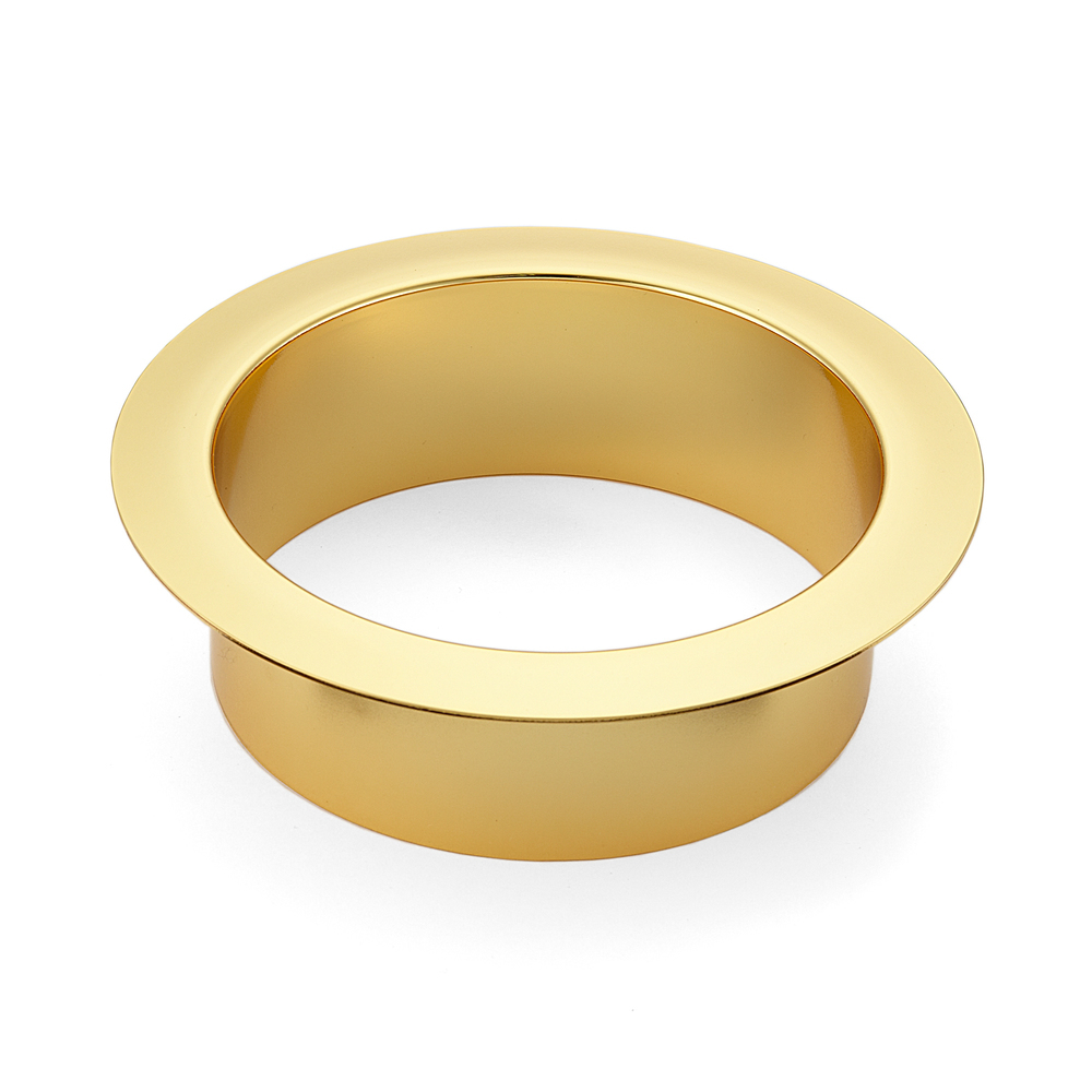Högkvalitativt runt sopkast, tillverkat av rostfritt stål, yta: guldpläterad 24K, ⌀136 mm (5-23/64″), AN-DH011-GP. Avfallsavfall i rostfritt stål, för systemcatering, butiksinredning, skönhetssalong och mycket mer, av Sugatsune / LAMP® (Japan) - Bild 2