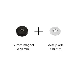 Dörrstopp-set gummimagnet + metallplåt (S)