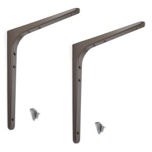 2 stycken högkvalitativt kraftigt monteringsfäste, lastkapacitet: 56 kg (124 lbs), yta: umbra, 240 mm (9,5″), BTK-240UM. Kraftigt hyllfäste för hylla, skiljevägg, hylla, hörnanslutning och mycket mer, av Sugatsune / LAMP® (Japan)