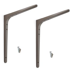 2 stycken högkvalitativt kraftigt monteringsfäste, lastkapacitet: 70 kg (155 lbs), yta: umbra, 301 mm (11,9″), BTK-300UM. Kraftigt hyllfäste för hylla, skiljevägg, hylla, hörnanslutning och mycket mer, av Sugatsune / LAMP® (Japan)