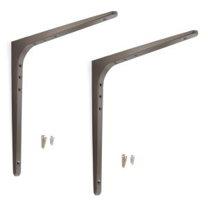 2 stycken högkvalitativt kraftigt monteringsfäste, lastkapacitet: 130 kg (287 lbs), yta: umbra, 378 mm (14,9″), BTK-380UM. Kraftigt hyllfäste för hylla, skiljevägg, hylla, hörnanslutning och mycket mer, av Sugatsune / LAMP® (Japan)