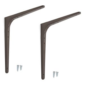 2 stycken högkvalitativt kraftigt monteringsfäste, lastkapacitet: 130 kg (287 lbs), yta: umbra, 480 mm (18,9″), BTK-480UM. Kraftigt hyllfäste för hylla, skiljevägg, hylla, hörnanslutning och mycket mer, av Sugatsune / LAMP® (Japan)