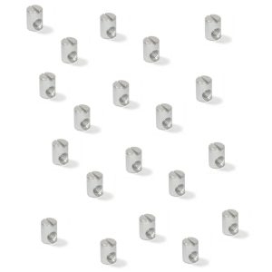 20 stycken robust tvärplugg med M6-gänga, tillverkad av stål, 14 mm (35/64″), 6170105. Praktisk korsgängad mutter för möbelmontering, hyllkonstruktion, sänganslutning, skåpskonstruktion och mycket mer, från EMUCA