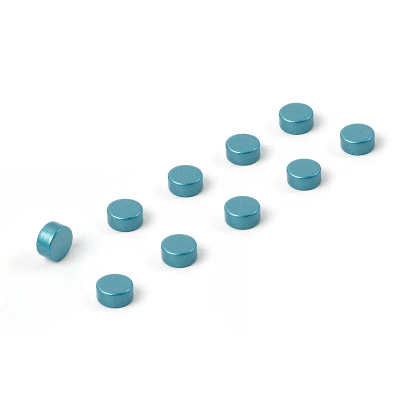 Färgade supermagneter 6x3 mm, 10-pack SKYBLUE - Bild 2