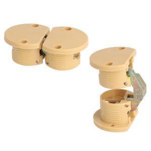 2 stycken infällda bordsgångjärn, 180°, tillverkade av robust nylon, yta: beige, 35 mm (1.4″), 15.80.200-1.