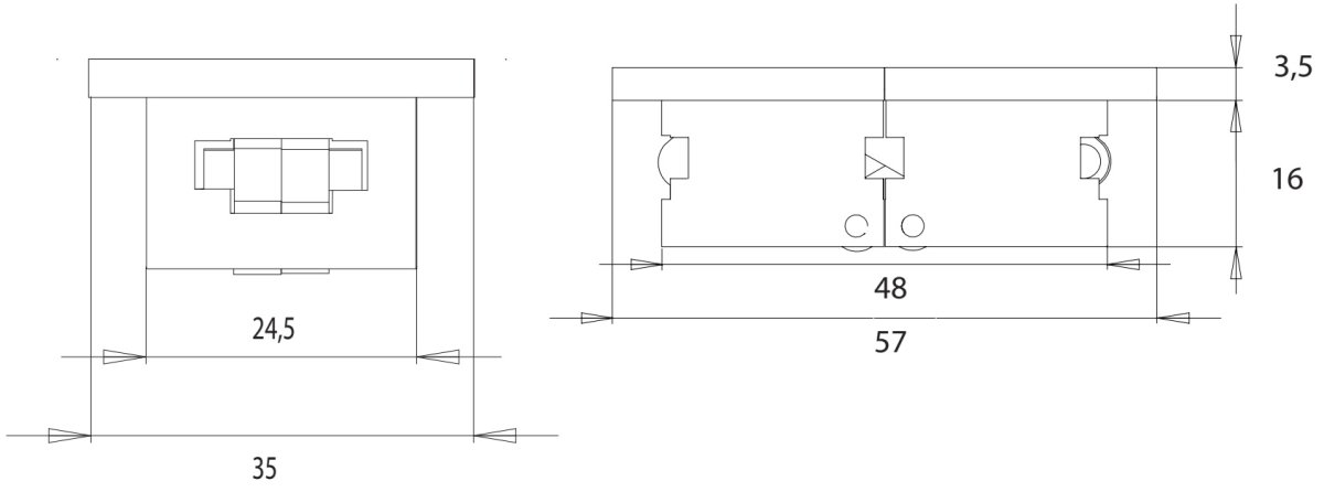 2 stycken infällda bordsgångjärn, 180°, tillverkade av robust nylon, yta: beige, 35 mm (1.4″), 15.80.200-1. - Bild 8
